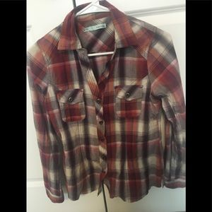 Women’s button down plaid shirt from Maurices